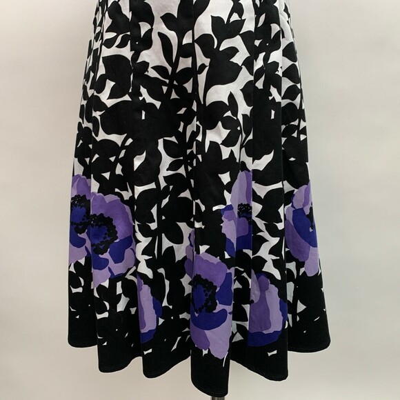 Nine West Women's Dress 6 Black White Purple Multicolor Sleeveless Floral NWT - Picture 3 of 8
